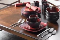 Red Soho Square 16-Piece Dinnerware Set -Home Sale Store 320018874 7 1