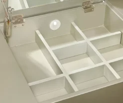 Kelly Silver Rounded Mirror Vanity Set With Stool 8 Kelly Silver Rounded Mirror Vanity Set With Stool -Home Sale Store 810389505 5