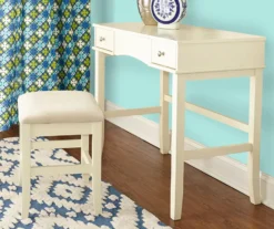 Caroline Cream Mirror Vanity Set With Stool -Home Sale Store 810389506 6