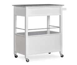White Double Door Kitchen Cart With Granite Top 10 White Double Door Kitchen Cart With Granite Top -Home Sale Store 810389516 4