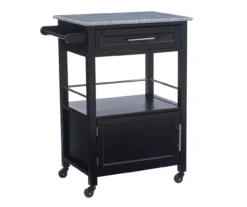 Ree Black Granite Top Kitchen Cart With Storage -Home Sale Store 810389519 A0 1
