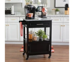 Ree Black Granite Top Kitchen Cart With Storage -Home Sale Store 810389519 A0 5