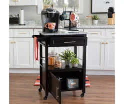 Ree Black Granite Top Kitchen Cart With Storage -Home Sale Store 810389519 A0 6