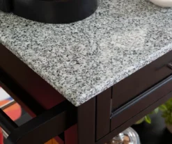 Ree Black Granite Top Kitchen Cart With Storage -Home Sale Store 810389519 A8 7