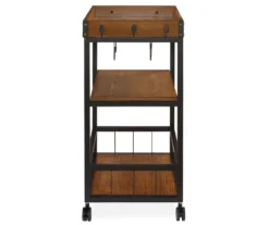 Luke Industrial Kitchen Cart With Wine Storage -Home Sale Store 810389531 3