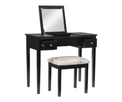 Black Butterfly Mirror Vanity Set With Stool -Home Sale Store 810389539 A0 3