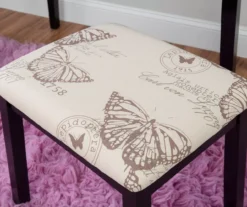 Black Butterfly Mirror Vanity Set With Stool -Home Sale Store 810389539 B8 2