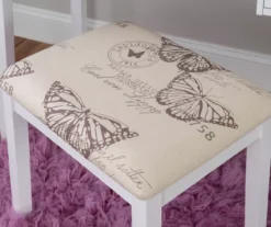 Butterfly Mirror Vanity Set With Stool -Home Sale Store 810389543 A8 10