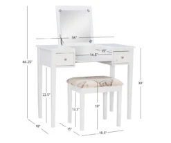 Butterfly Mirror Vanity Set With Stool -Home Sale Store 810389543 D8 12