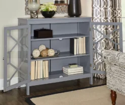 Ava Gray Geometric 2-Door Cabinet -Home Sale Store 810389671 3