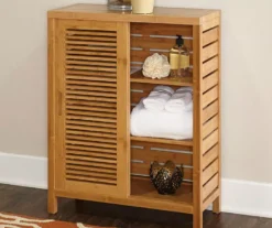 Pierce Bamboo Sliding Door Floor Cabinet -Home Sale Store 810389687 4