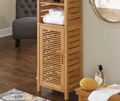 Pierce Bamboo 3-Shelf Tall Cabinet 22 Pierce Bamboo 3-Shelf Tall Cabinet -Home Sale Store 810389688 3
