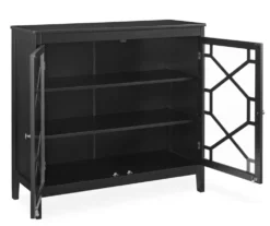 Ava Black Geometric 2-Door Cabinet -Home Sale Store 810389696 2