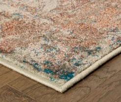 Myia Orange & Blue Abstract Area Rug, (5'3" X 7'6") -Home Sale Store 810413035 2