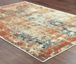 Myia Orange & Blue Abstract Area Rug, (5'3" X 7'6") -Home Sale Store 810413035 3