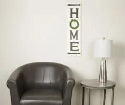 "Home" Wreath Whitewash Long Wall Plaque -Home Sale Store 810414781 2