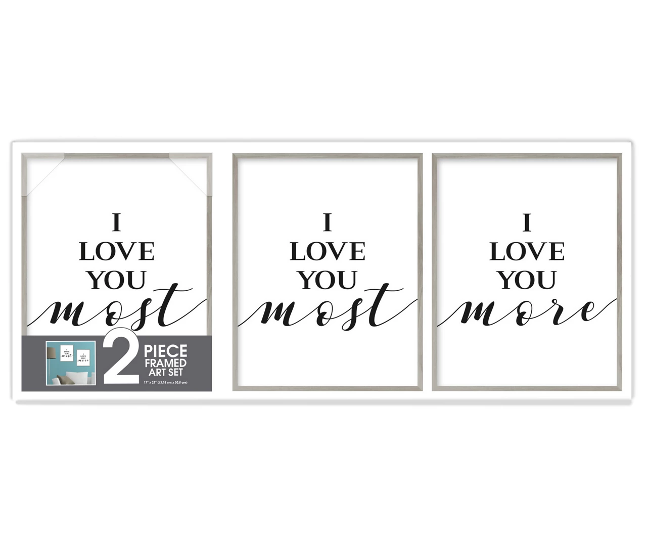 "Love You More Love You Most" Framed Plaques 2-Piece Set 1 "Love You More Love You Most" Framed Plaques 2-Piece Set