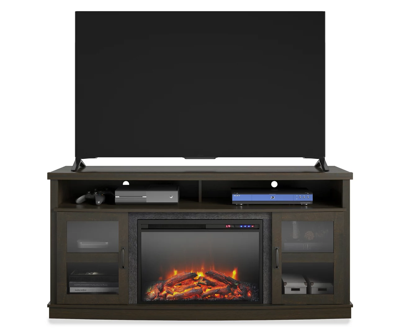 63" Rollins Espresso Electric Fireplace Console 2 63" Rollins Espresso Electric Fireplace Console - Image 2