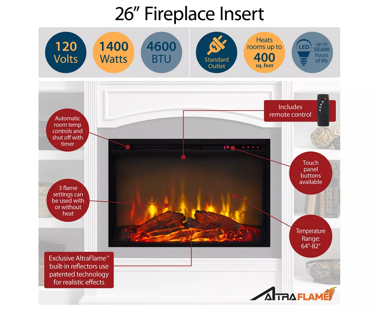 63" Rollins Espresso Electric Fireplace Console 3 63" Rollins Espresso Electric Fireplace Console - Image 3