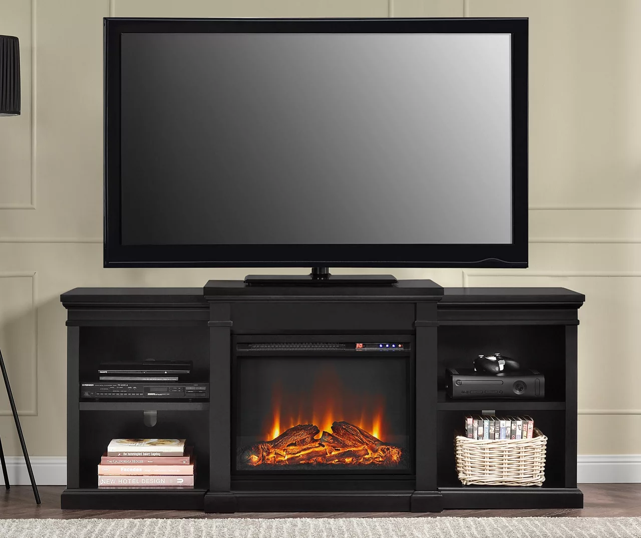 65" Wilton Black Electric Fireplace Console 2 65" Wilton Black Electric Fireplace Console - Image 2