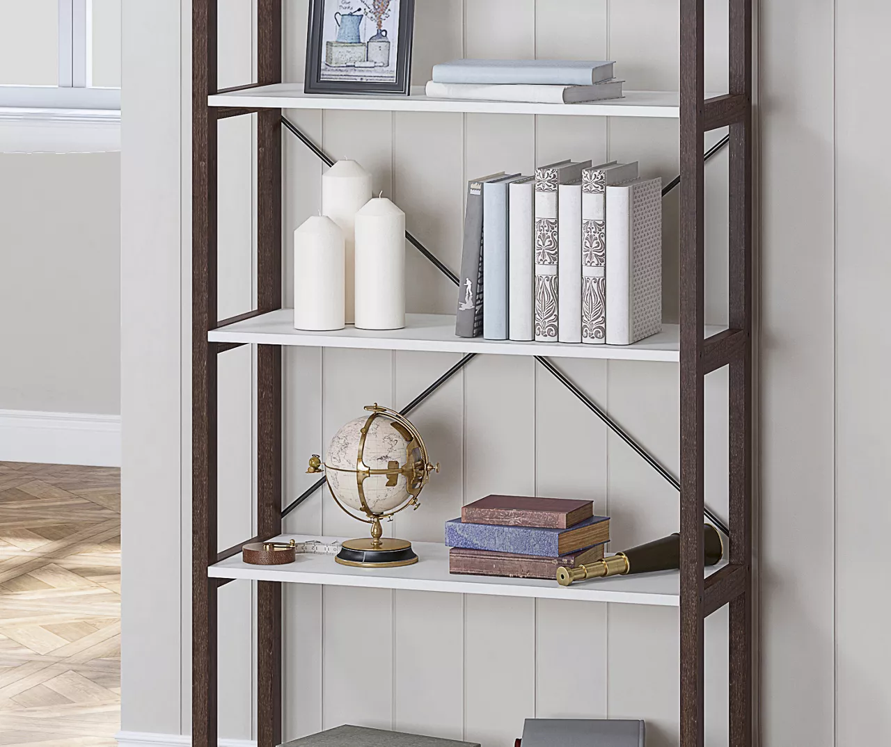 Farmhouse 5-Tier Bookshelf 2 Farmhouse 5-Tier Bookshelf - Image 2