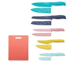 Pastel 11-Piece Knives & Cutting Board Set