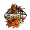 "Welcome" Pumpkin & Floral Basket Wall Decor