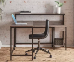 Arlenbry Gray L-Shaped Corner Desk -Home Sale Store 810485152 61