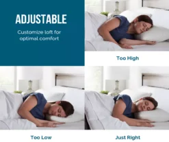 Fiber & Shredded Memory Foam Pillow With Zippered Inner Cover, 2-Pack -Home Sale Store 810490764 810490765 810490766 810490767 810490768 810490769 4