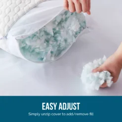 Fiber & Shredded Memory Foam Pillow With Zippered Inner Cover, 2-Pack -Home Sale Store 810490764 810490768 3