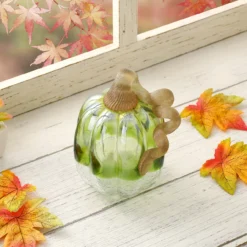 5" Green Crackle Glass Pumpkin -Home Sale Store 810491594 A0 3