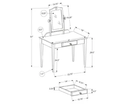 White Wood Vanity With Mirror -Home Sale Store 810502793 3
