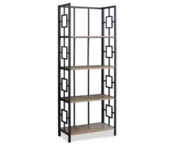 Dark Taupe Square 4-Shelf Open Bookcase