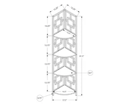 White Square 4-Shelf Corner Bookcase -Home Sale Store 810512902 3
