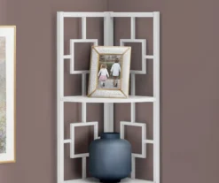 White Square 4-Shelf Corner Bookcase -Home Sale Store 810512902 4