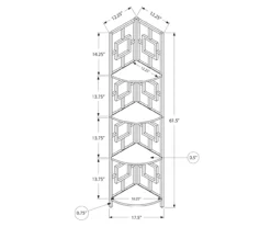 Black Square 4-Shelf Corner Bookcase -Home Sale Store 810512905 3