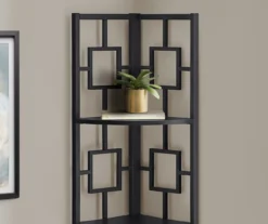 Black Square 4-Shelf Corner Bookcase -Home Sale Store 810512905 4
