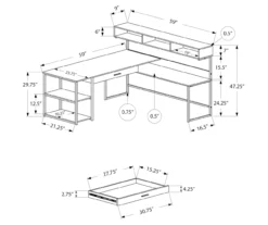 Monarch L-Shaped Corner Desk With Hutch -Home Sale Store 810512937 3