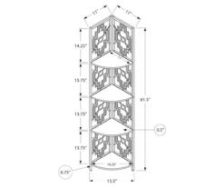 Monarch Geometric 4-Shelf Corner Bookcase 37 Monarch Geometric 4-Shelf Corner Bookcase -Home Sale Store 810512945 3