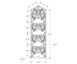 Monarch Geometric 4-Shelf Corner Bookcase 29 Monarch Geometric 4-Shelf Corner Bookcase -Home Sale Store 810512946 3