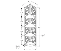 Monarch Geometric 4-Shelf Corner Bookcase 33 Monarch Geometric 4-Shelf Corner Bookcase -Home Sale Store 810512947 3