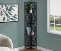 Monarch Geometric 4-Shelf Corner Bookcase 24 Monarch Geometric 4-Shelf Corner Bookcase -Home Sale Store 810512948 1