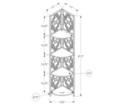 Monarch Geometric 4-Shelf Corner Bookcase 27 Monarch Geometric 4-Shelf Corner Bookcase -Home Sale Store 810512948 3