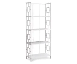 White Square 4-Shelf Open Bookcase