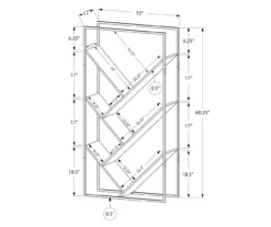 Dark Taupe 5-Shelf Slanted Bookcase -Home Sale Store 810512986 3