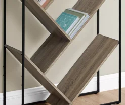 Dark Taupe 5-Shelf Slanted Bookcase -Home Sale Store 810512986 4