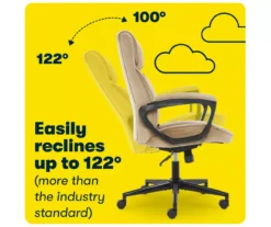 Hannah Beige Microfiber Office Chair -Home Sale Store 810513511 A0 9 1