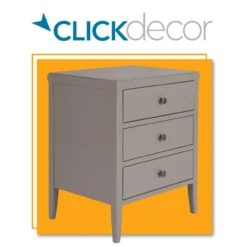 Gray Finley Wood 3-Drawer Nightstand -Home Sale Store 810513522