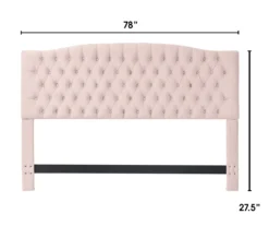 French Blush Pink Celeste Upholstered King Headboard -Home Sale Store 810513528 3
