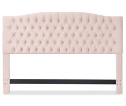 French Blush Pink Celeste Upholstered King Headboard